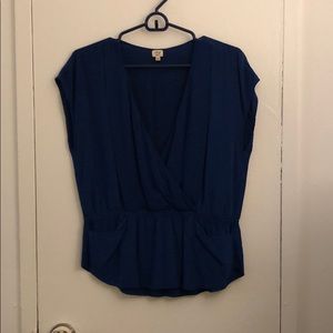 Silk Aritzia Wilfred deep blue blouse